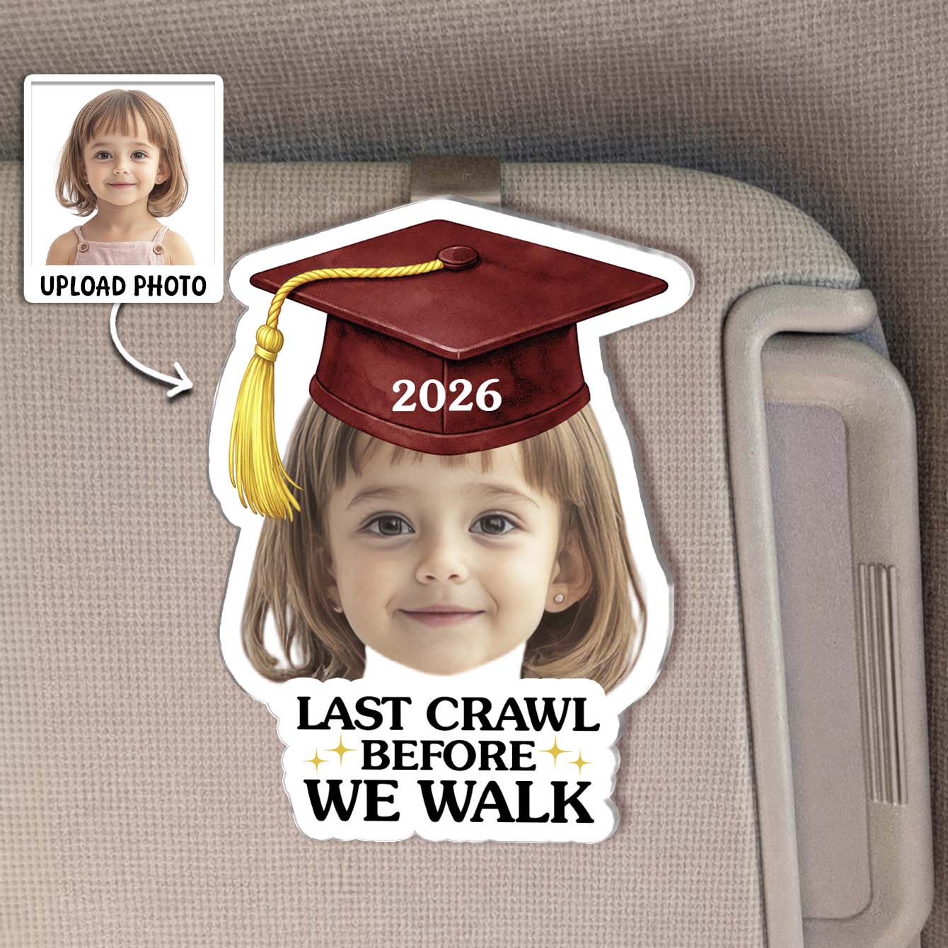 Custom Photo Look Who Graduated - Personalized Car Visor Clip - Special Gift For Family Members, Best Friends, Siblings
