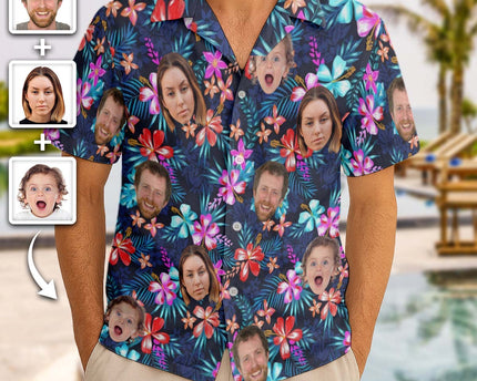 Custom Photo With Beloved Ones - Personalized Customized Hawaiian shirt