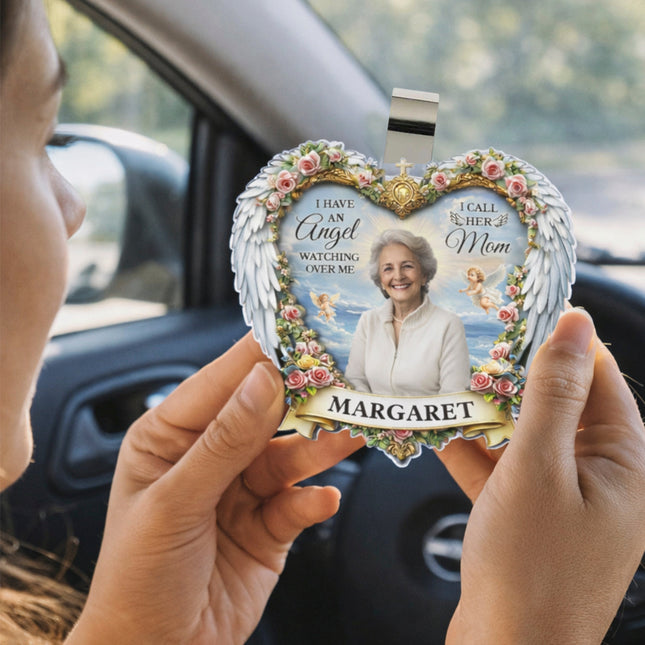 Custom Photo I Have An Angel Watching Over Me - Personalized Car Visor Clip - Meaningful Gift For Mom, Grandma