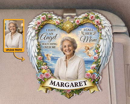 Custom Photo I Have An Angel Watching Over Me - Personalized Car Visor Clip - Meaningful Gift For Mom, Grandma