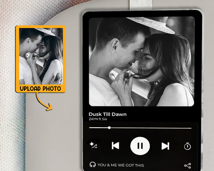 Custom Music Photo Couple Custom Photo - Personalized Car Visor Clip - Special Gift For Couple, Him, Her