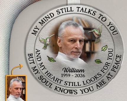 Custom Photo My Mind Still Talk To You - Personalized Car Visor Clip - Special Gift For Family Members
