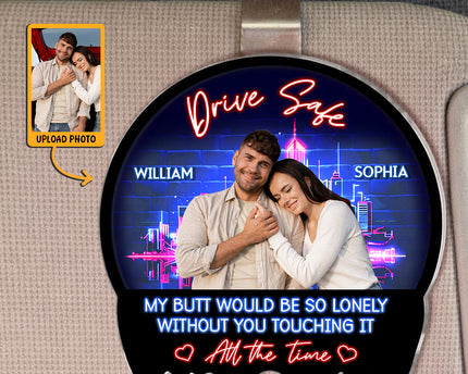 Custom Photo I Love You - Personalized Car Visor Clip - Special Gift For Couple, Him, Her