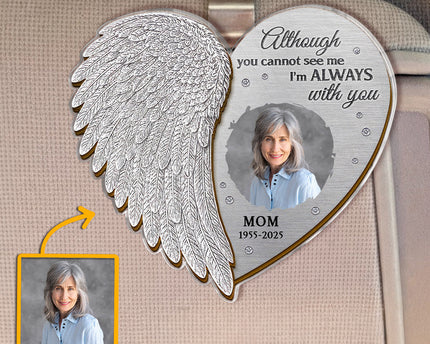 Custom Photo Memorial I'm Always With You - Personalized Car Visor Clip - Meaningful Gift For Family Members, Grandma, Grandpa