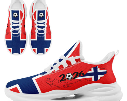 Custom 2026 World Cup Norway Sneakers DIY Country Flag Running Shoes Lightweight Sport Shoes