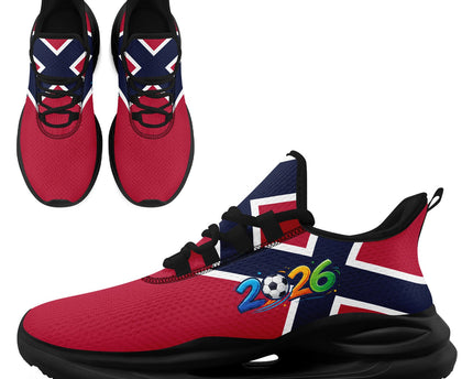 Custom 2026 World Cup Norway Sneakers DIY Country Flag Running Shoes Lightweight Sport Shoes