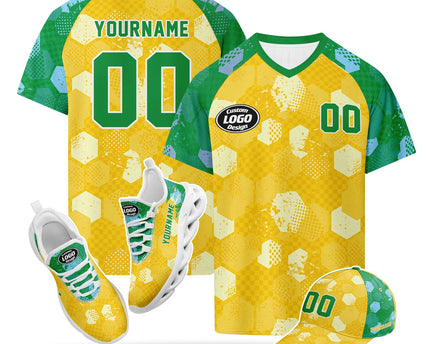 Custom 2026 World Cup Brazil Jersey Sneakers and Hat Combo Offer
