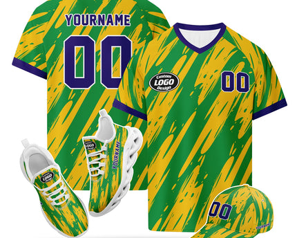 Custom 2026 World Cup Brazil Jersey Sneakers and Hat Combo Offer