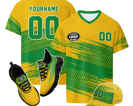 Custom 2026 World Cup Brazil Jersey Sneakers and Hat Combo Offer