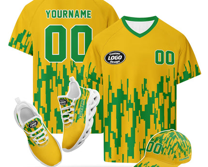 Custom 2026 World Cup Brazil Jersey Sneakers and Hat Combo Offer