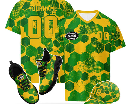 Custom 2026 World Cup Brazil Jersey Sneakers and Hat Combo Offer