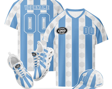 Custom Argentina 2026 World Cup Jersey Sneakers and Hat Combo Offer