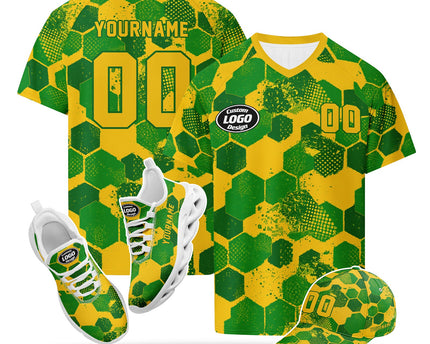 Custom 2026 World Cup Brazil Jersey Sneakers and Hat Combo Offer