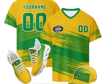 Custom 2026 World Cup Brazil Jersey Sneakers and Hat Combo Offer