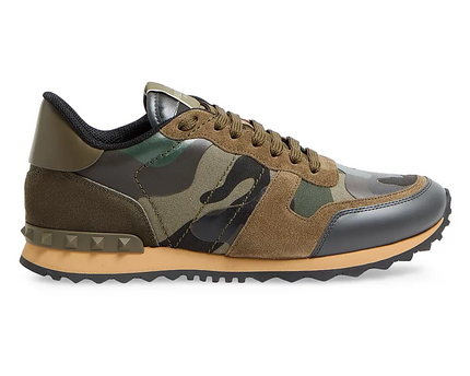 Men's Valentino Camo Rock Runners Military Green Sneakers