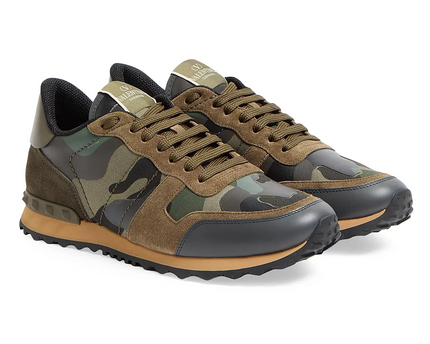 Men's Valentino Camo Rock Runners Military Green Sneakers