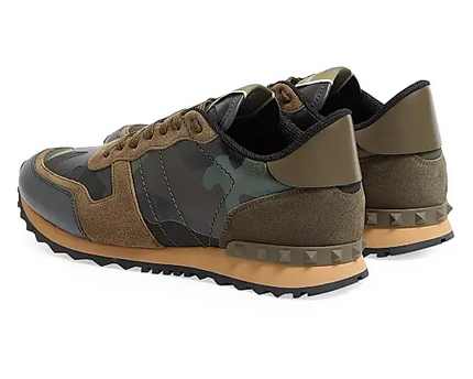 Men's Valentino Camo Rock Runners Military Green Sneakers