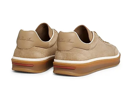 Men's Loro Piana Tennis Walk  Light Wood Smoke Sneakers