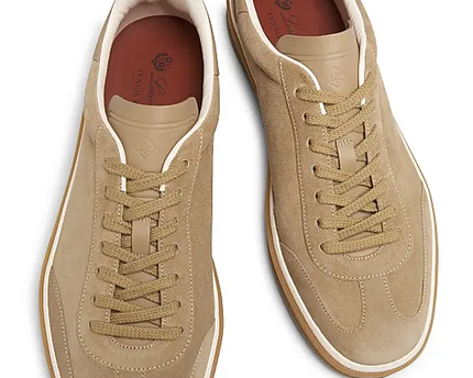Men's Loro Piana Tennis Walk  Light Wood Smoke Sneakers