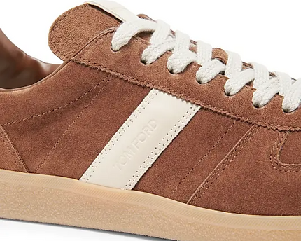 Men's Tom Ford Suede Sneakers With Panels Tobacco Amber Sneakers