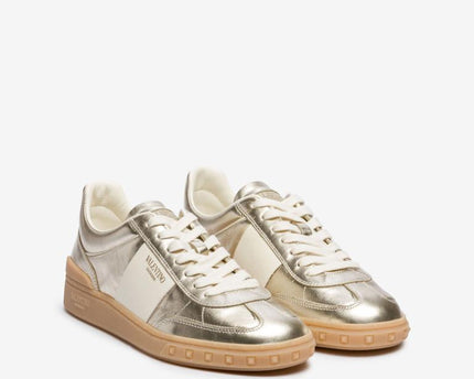 Men's Valentino Garavani Upvillage Low-Top Silver Sneakers