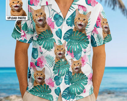 Custom Pet Photo Flowery - Personalized Customized Hawaiian Shirt - Lovely Gift For Pet Lovers