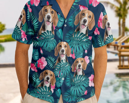 Custom Pet Photo Flowery - Personalized Customized Hawaiian Shirt - Lovely Gift For Pet Lovers