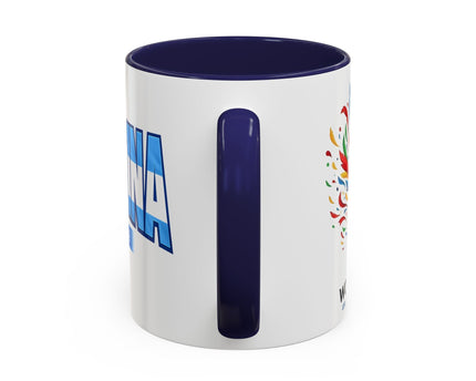Argentina Vamos Argentina Mug , Accent Coffee Mug, Flag Text Design