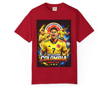 Colombia Seleccion Soccer Player Poster T-Shirt, 2026 World Cup Back Logo,Colombia Flag