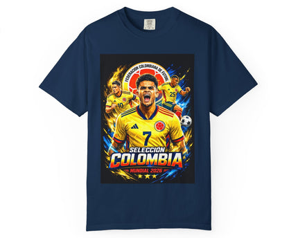 Colombia Seleccion Soccer Player Poster T-Shirt, 2026 World Cup Back Logo,Colombia Flag