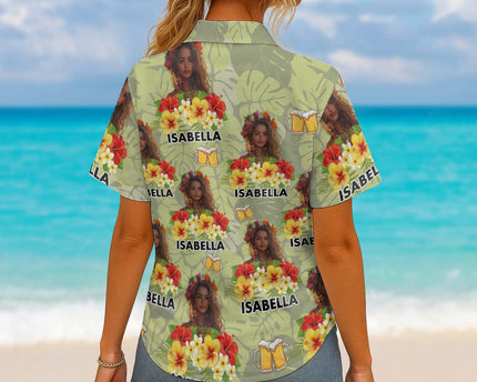 Custom Photo Drinkin' & Cheerin' - Personalized Customized Hawaiian Shirt
