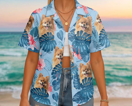 Custom Pet Photo Flowery - Personalized Customized Hawaiian Shirt - Lovely Gift For Pet Lovers