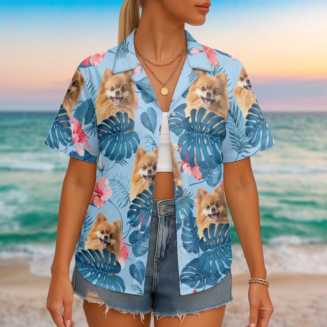 Custom Pet Photo Flowery - Personalized Customized Hawaiian Shirt - Lovely Gift For Pet Lovers