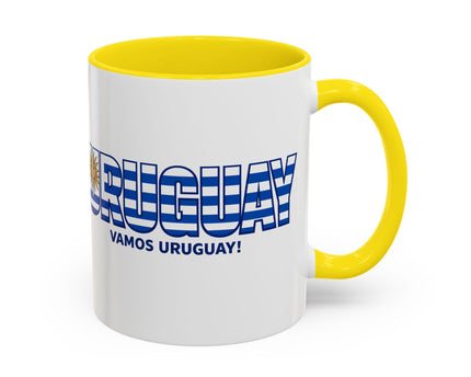 Uruguay Vamos Uruguay Mug, Accent Coffee Mug, Soccer World Cup, Gift for Dad