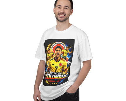 Colombia Seleccion Soccer Player Poster T-Shirt, 2026 World Cup Back Logo,Colombia Flag