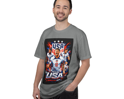USA Soccer Players Team USA T-Shirt, 2026 World Cup Back Trophy Design, USA Flag