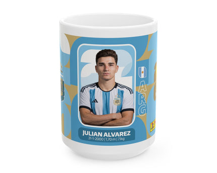 Argentina Soccer Player Julian Alvarez Mug — Ceramic Coffee Cup, World Cup 2026