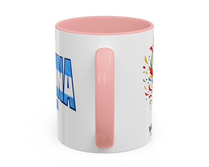 Argentina Vamos Argentina Mug , Accent Coffee Mug, Flag Text Design