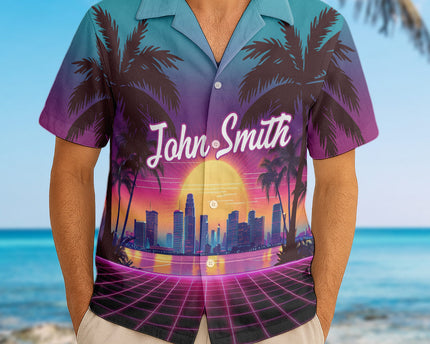 Custom Photo Sunset Pop - Personalized Customized Hawaiian shirt