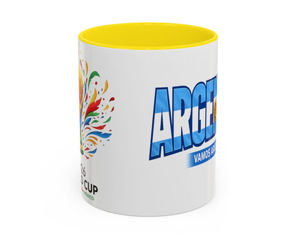 Argentina Vamos Argentina Mug , Accent Coffee Mug, Flag Text Design