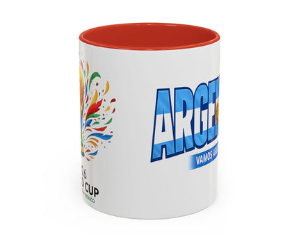 Argentina Vamos Argentina Mug , Accent Coffee Mug, Flag Text Design