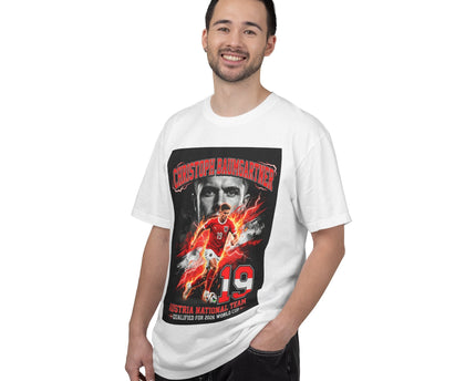 Austrian Soccer Player 19 T-Shirt, 2026 World Cup Back Trophy Design, Austria Flag