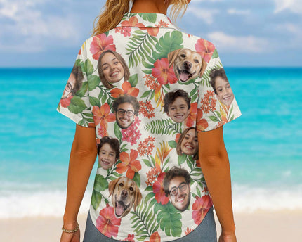 Custom Photo With Beloved Ones Tropical - Personalized Customized Hawaiian shirt