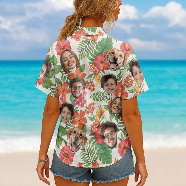 Custom Photo With Beloved Ones Tropical - Personalized Customized Hawaiian shirt