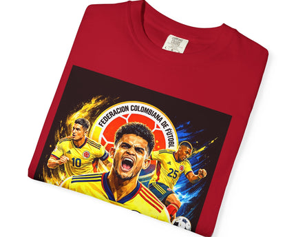 Colombia Seleccion Soccer Player Poster T-Shirt, 2026 World Cup Back Logo,Colombia Flag