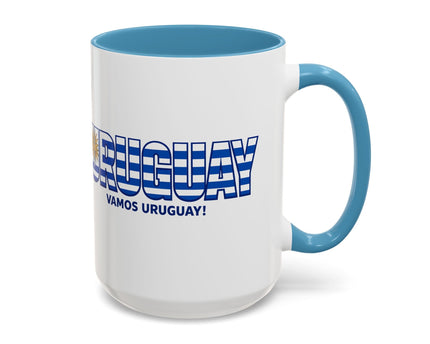 Uruguay Vamos Uruguay Mug, Accent Coffee Mug, Soccer World Cup, Gift for Dad