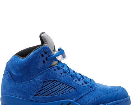 Men's Nike Air Jordan 5 Retro Blue Suede Shoes
