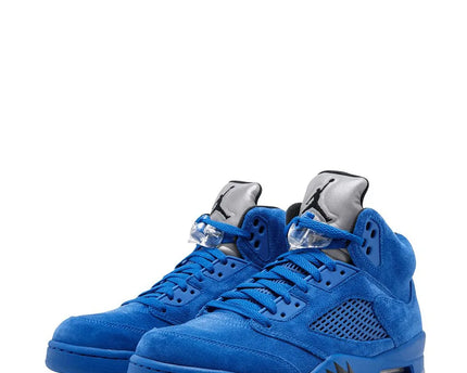 Men's Nike Air Jordan 5 Retro Blue Suede Shoes