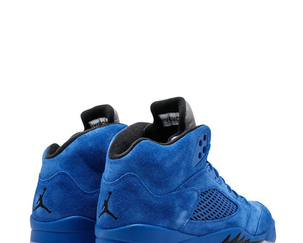 Men's Nike Air Jordan 5 Retro Blue Suede Shoes