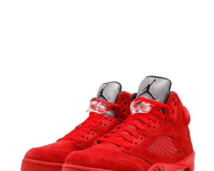 Men's Nike Air Jordan 5 Retro Red Suede Shoes